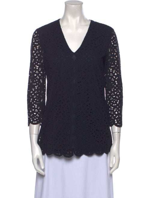 Tory Burch Lace Pattern V-Neck Tunic