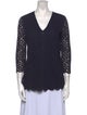 Tory Burch Lace Pattern V-Neck Tunic