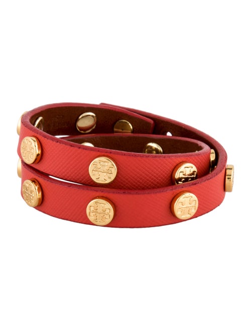 Tory Burch Double Wrap Logo Stud Bracelet