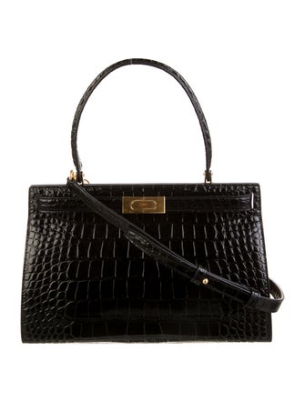 Tory Burch Lee Radziwill Croc Embossed Small Bag