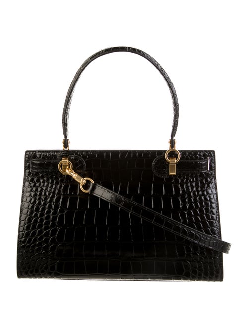Tory Burch Lee Radziwill Croc Embossed Small Bag