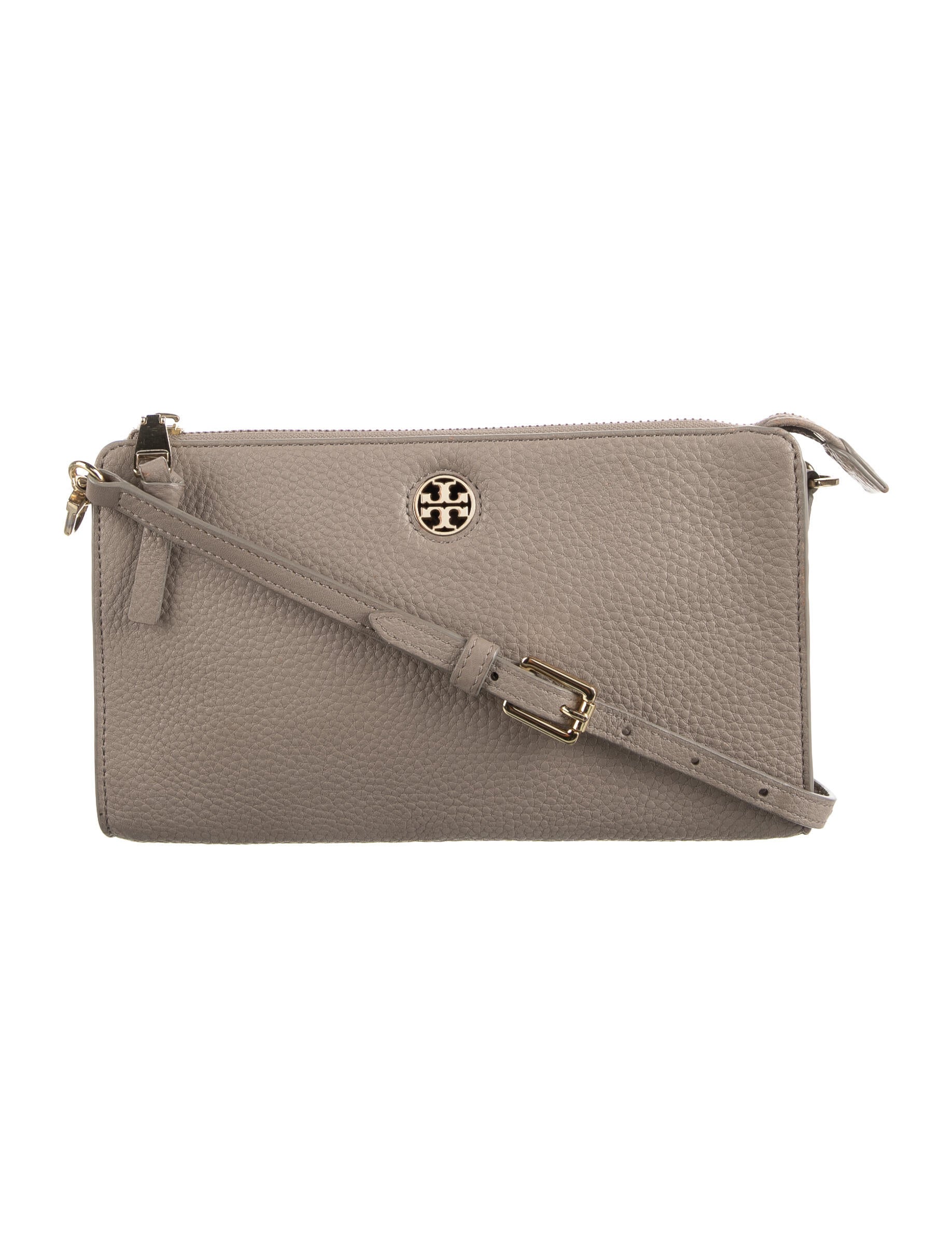 Tory Burch Kira Pebbled TopZip Crossbody Bag w/Tags Neutrals