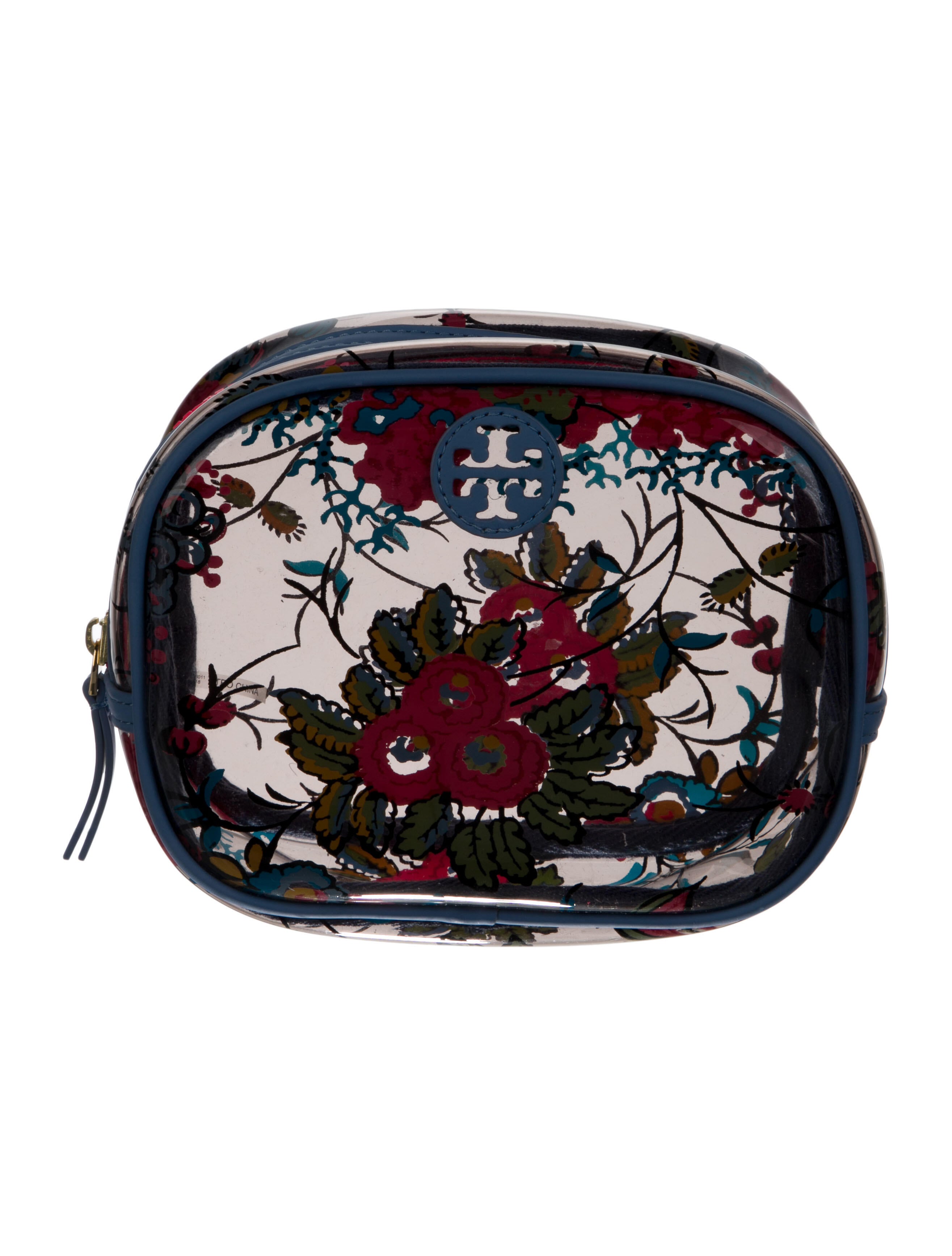 Tory Burch Pattern Print Cosmetic Bag Blue Cosmetic Bags, Accessories