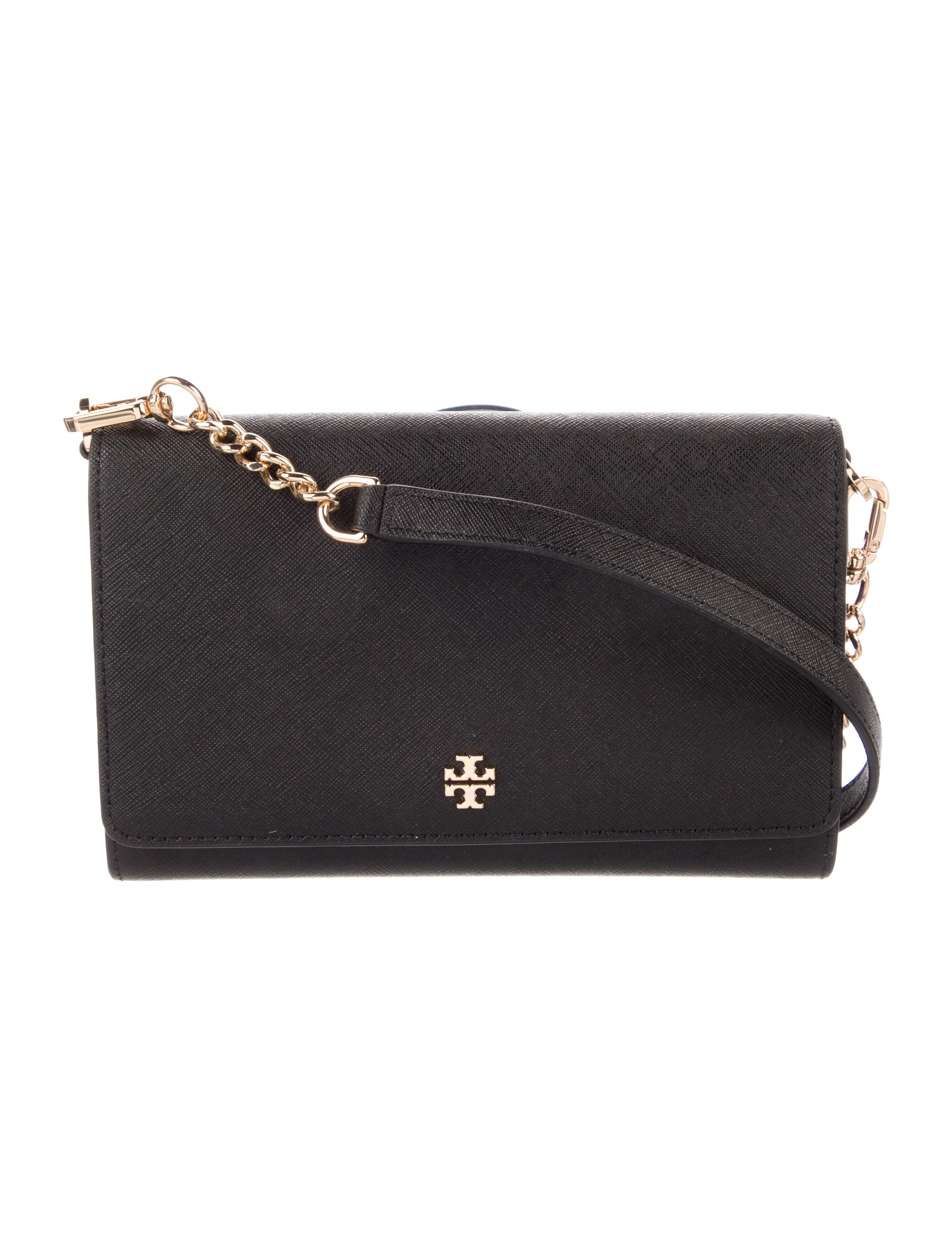 Tory Burch Saffiano Leather ChainLinked Crossbody Bag Black