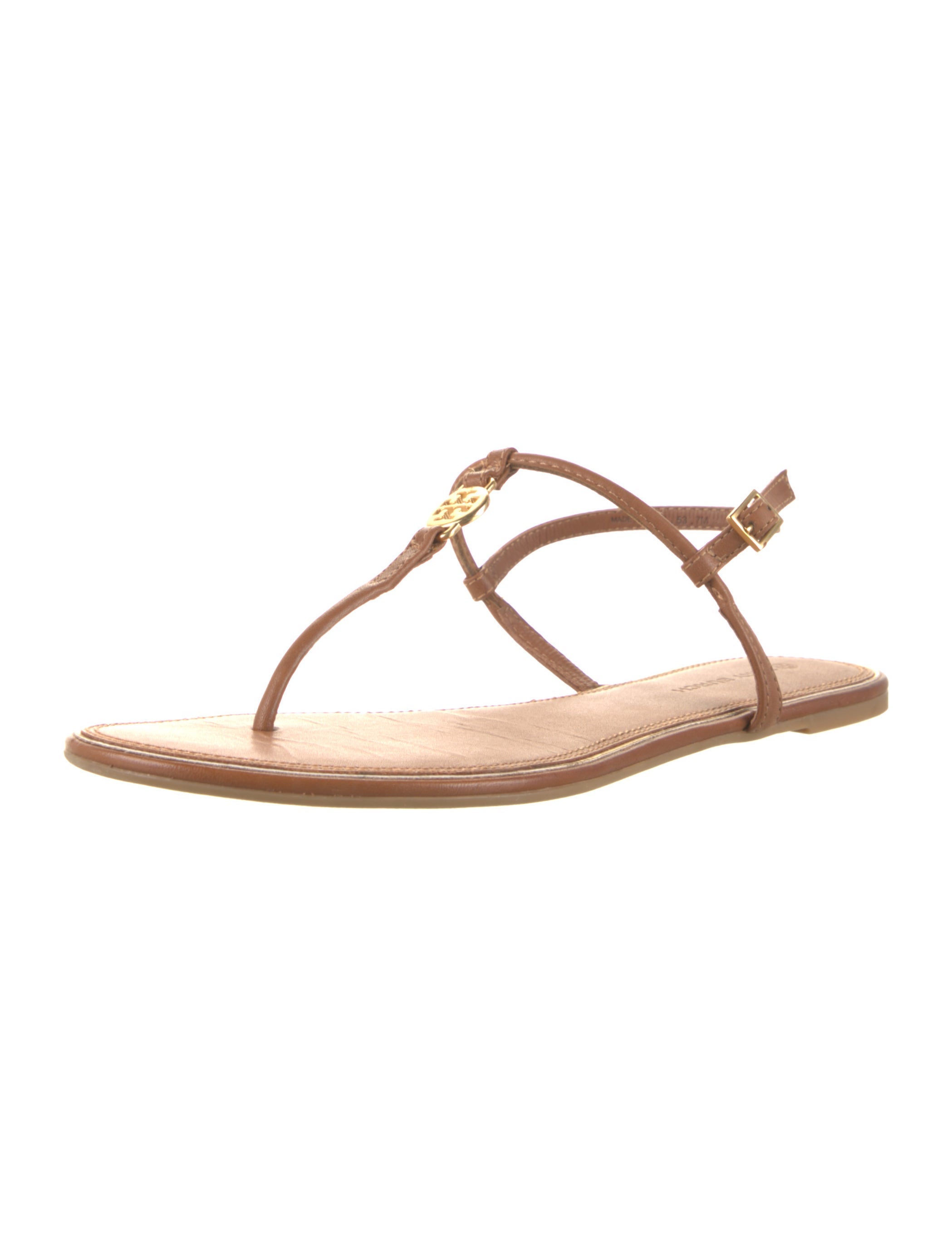 Tory Burch Leather TStrap Sandals Brown Sandals, Shoes WTO548774