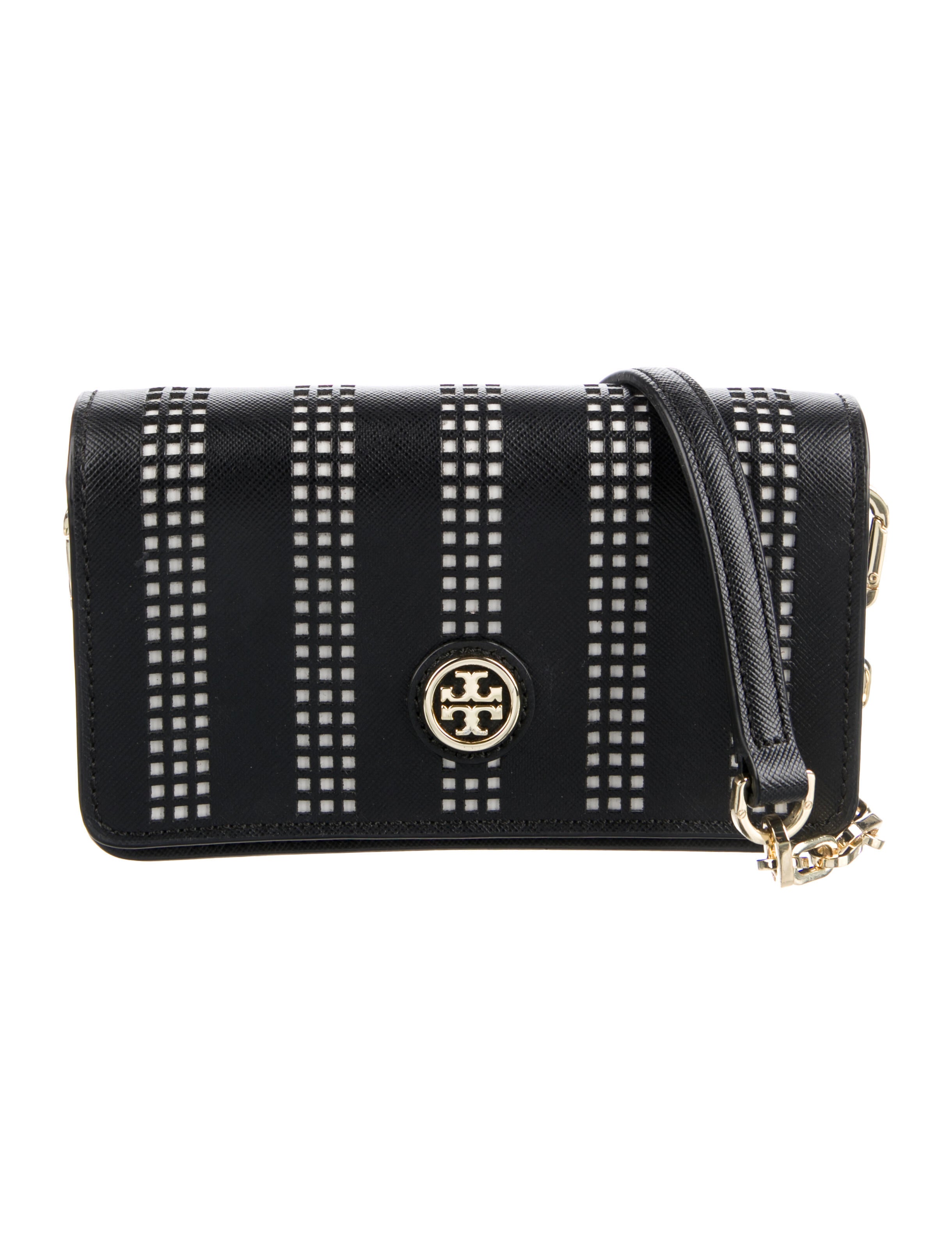 Tory Burch Leather ChainLink Crossbody Bag Black Crossbody Bags, Handbags WTO549075 The