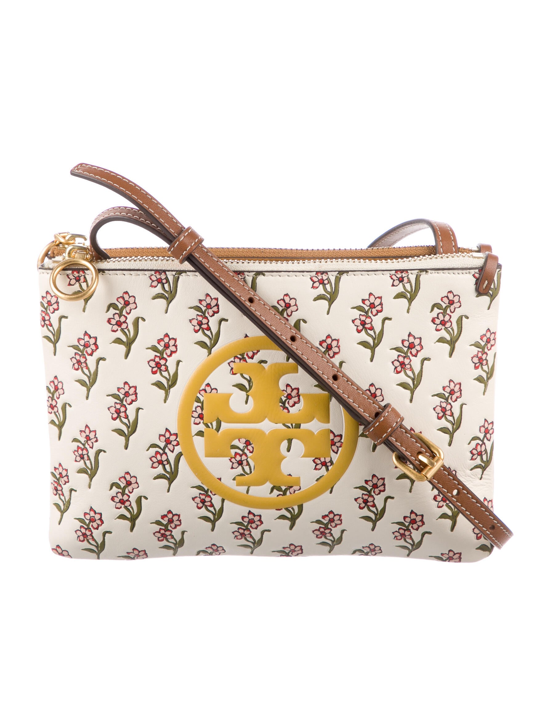 Tory Burch Leather Pattern Crossbody Neutrals Crossbody Bags, Handbags WTO551998 The RealReal