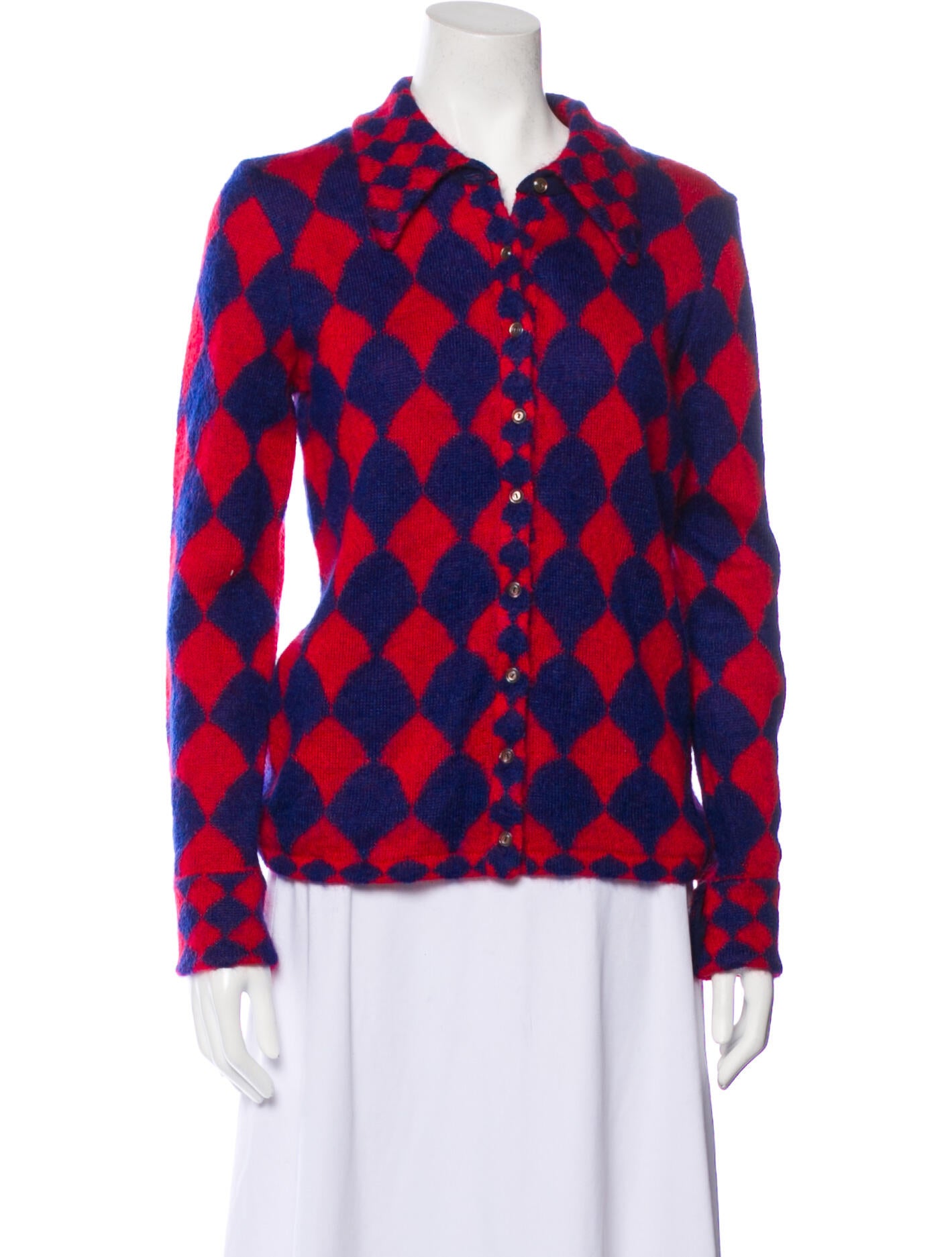 Tory Burch Mohair Plaid Print Sweater