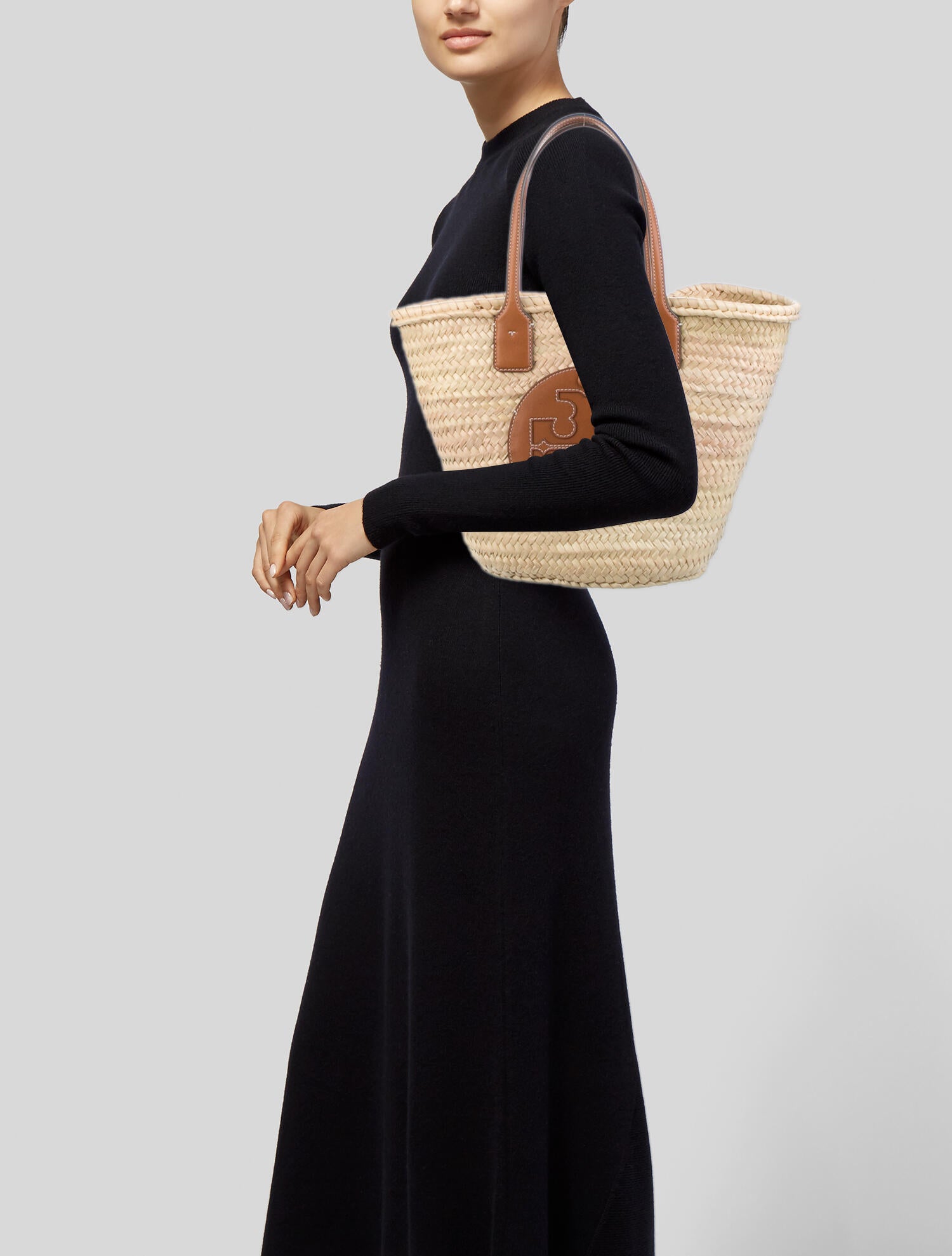 Tory Burch Ella Straw Basket Tote Neutrals Totes, Handbags