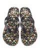 Tory Burch Rubber Floral Print Flip Flops