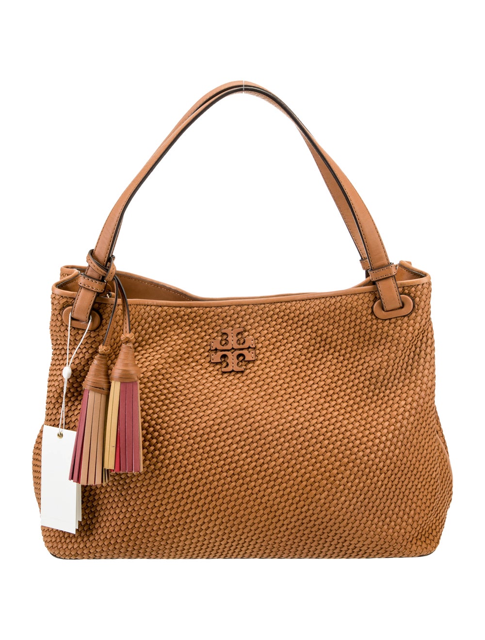 Tory Burch Woven Leather Handle Bag Gem