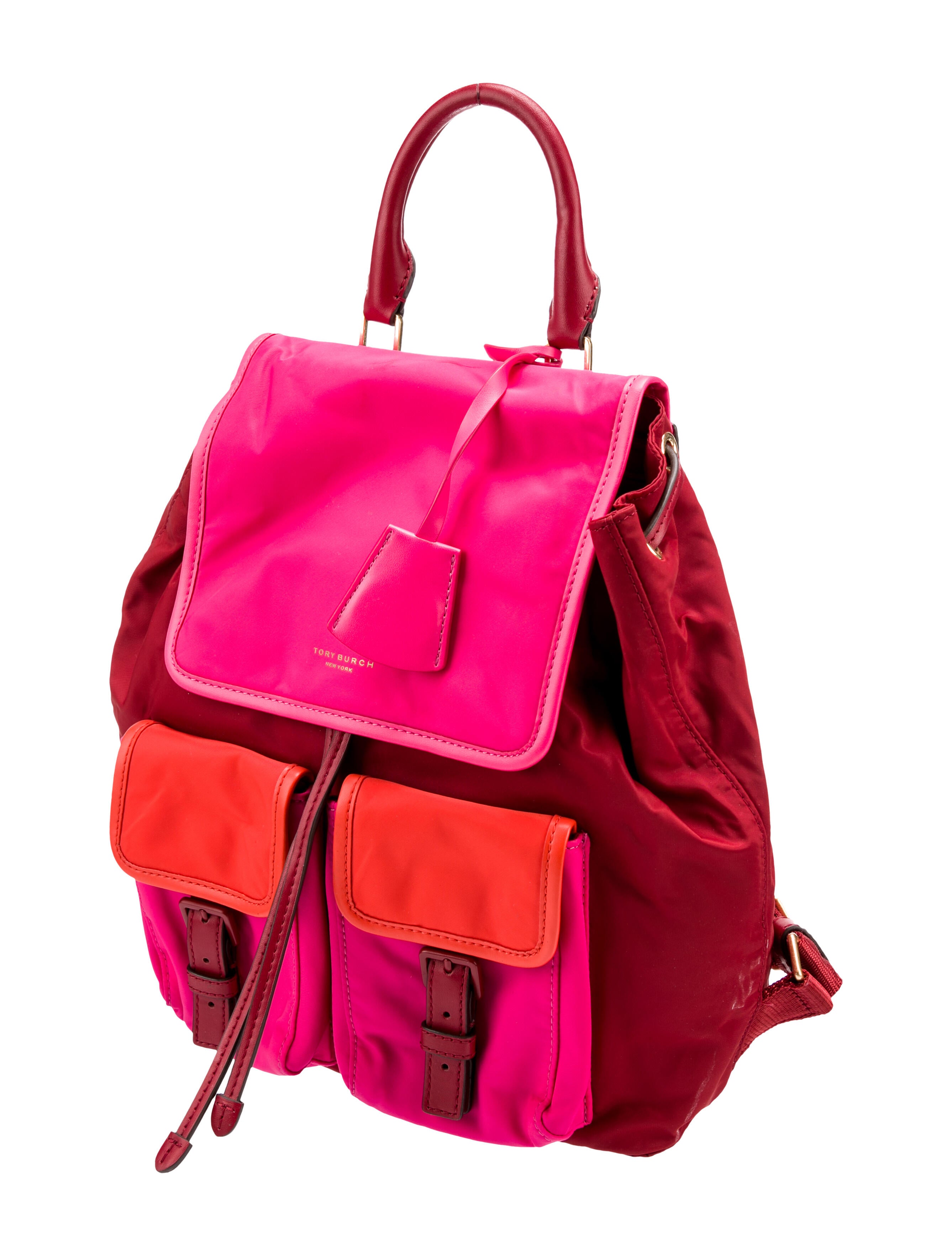 Tory Burch LeatherTrimmed Backpack Red Backpacks, Handbags