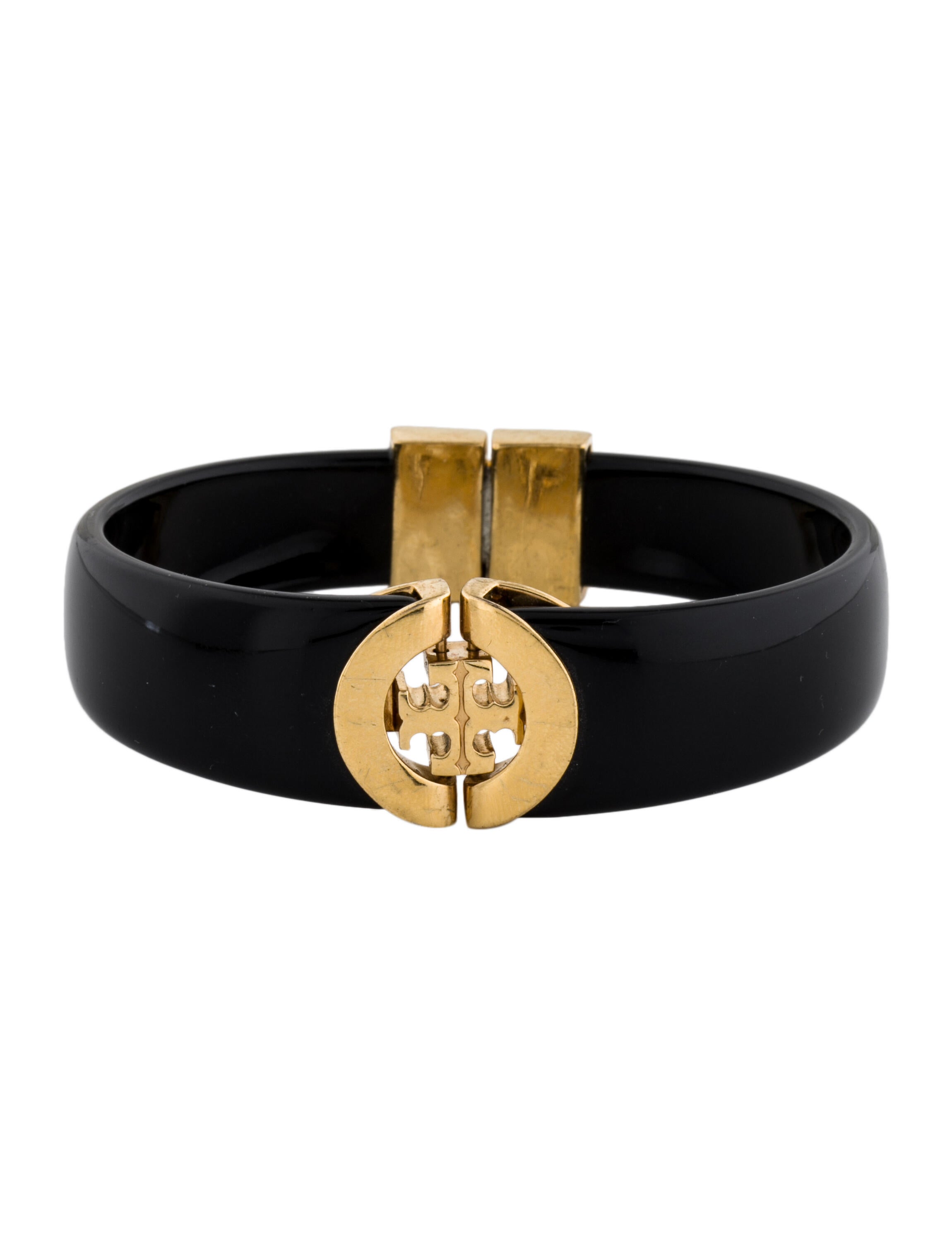 Tory Burch Resin Logo Hinged Bangle