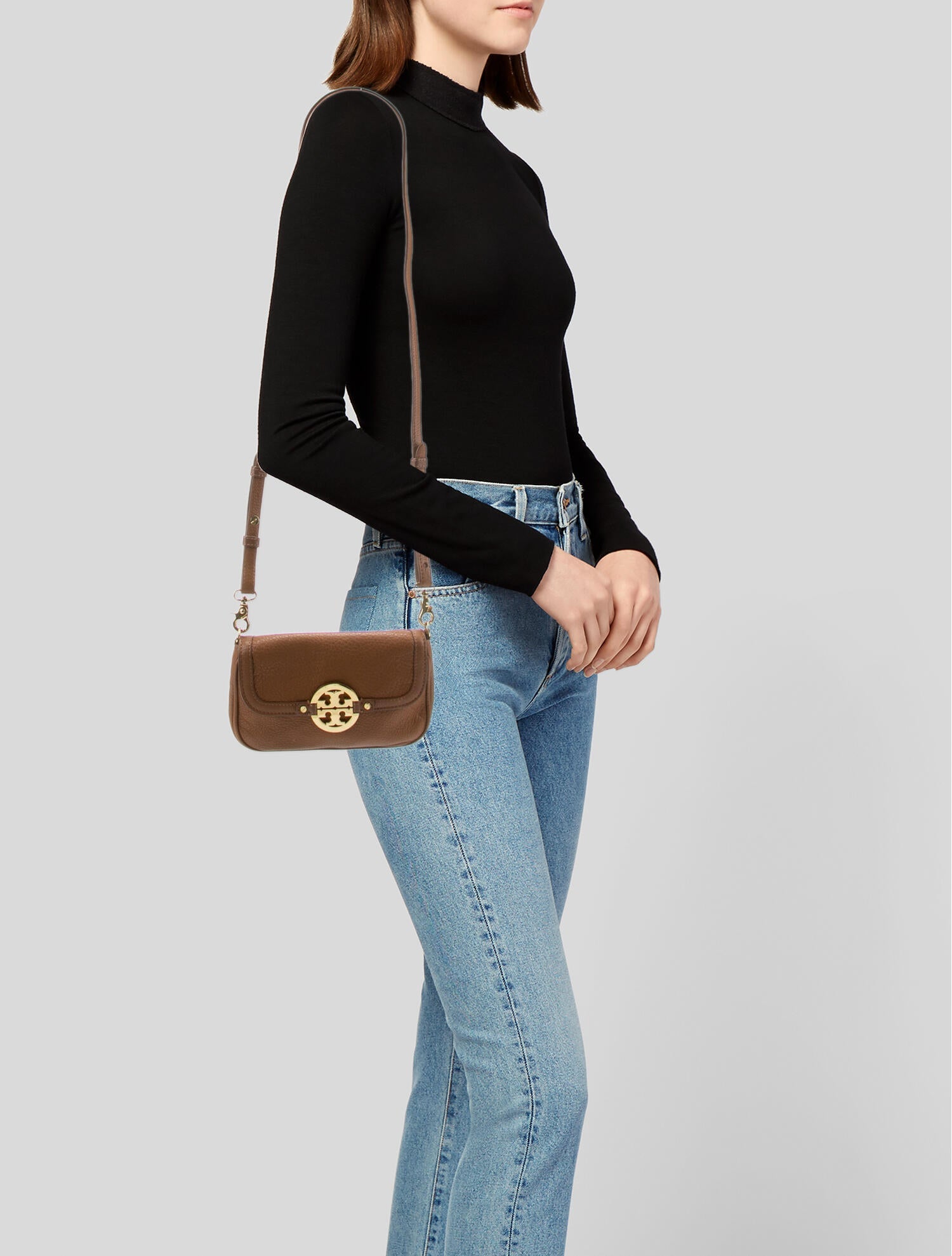 Tory Burch Solid Leather Crossbody Bag