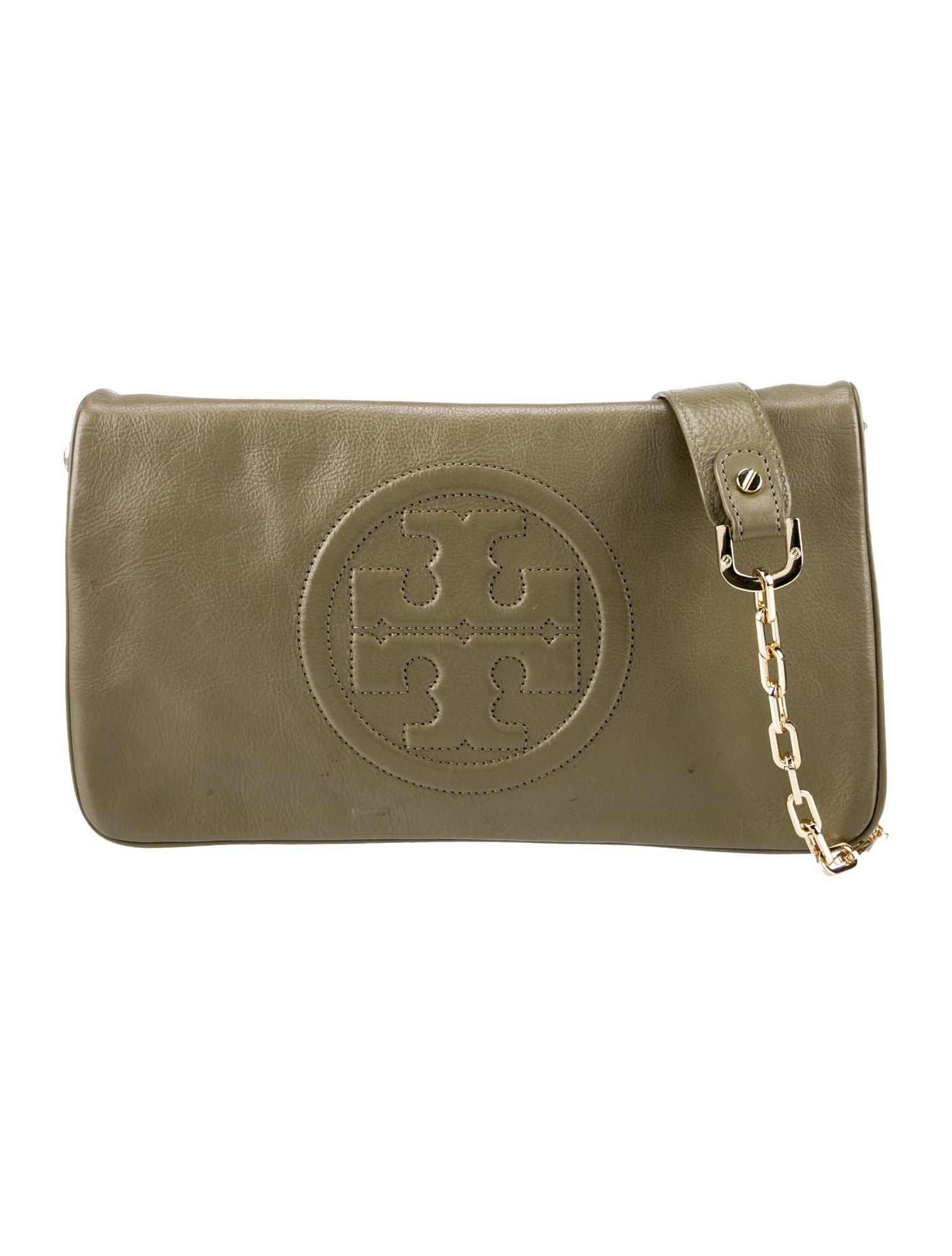 Tory Burch Logo Leather Crossbody Bag Green Crossbody Bags, Handbags