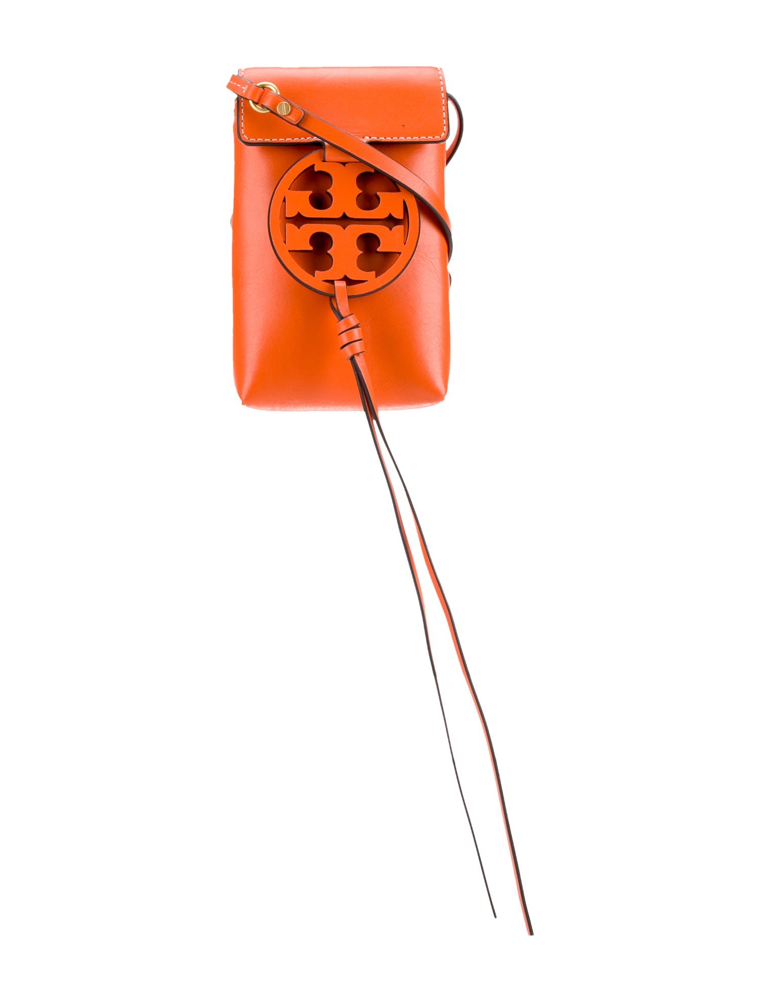 Tory Burch Leather Logo Crossbody Bag Orange Crossbody Bags, Handbags WTO603246 The RealReal