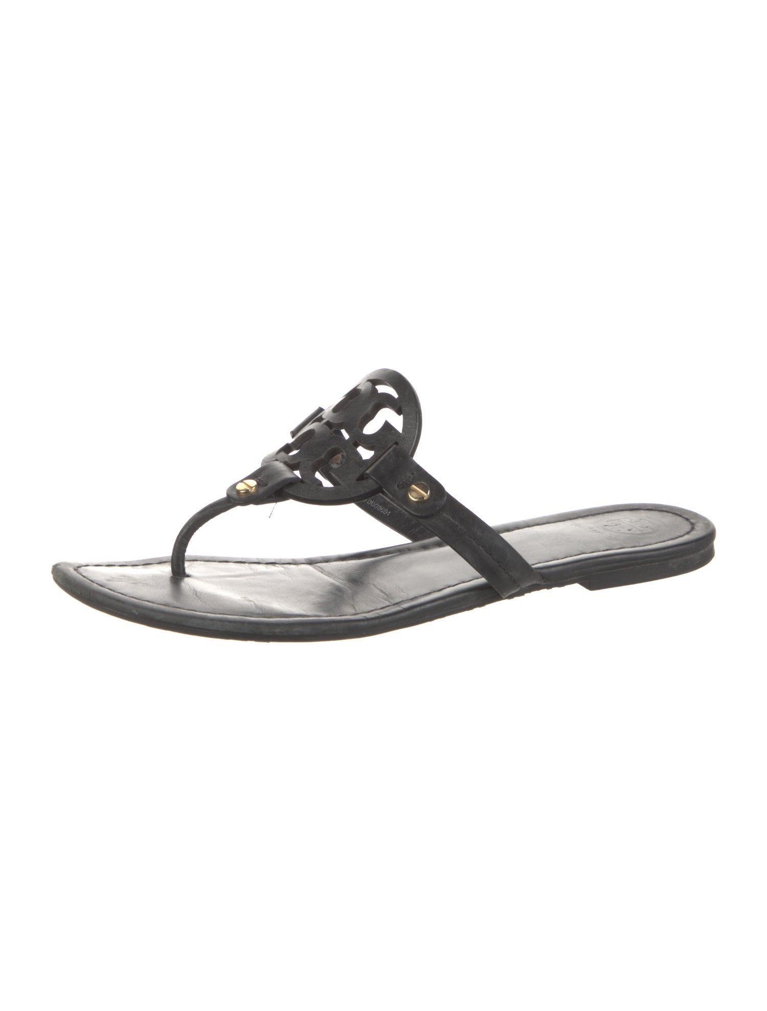 Tory Burch Leather Flip Flops Black Sandals, Shoes WTO603495 The