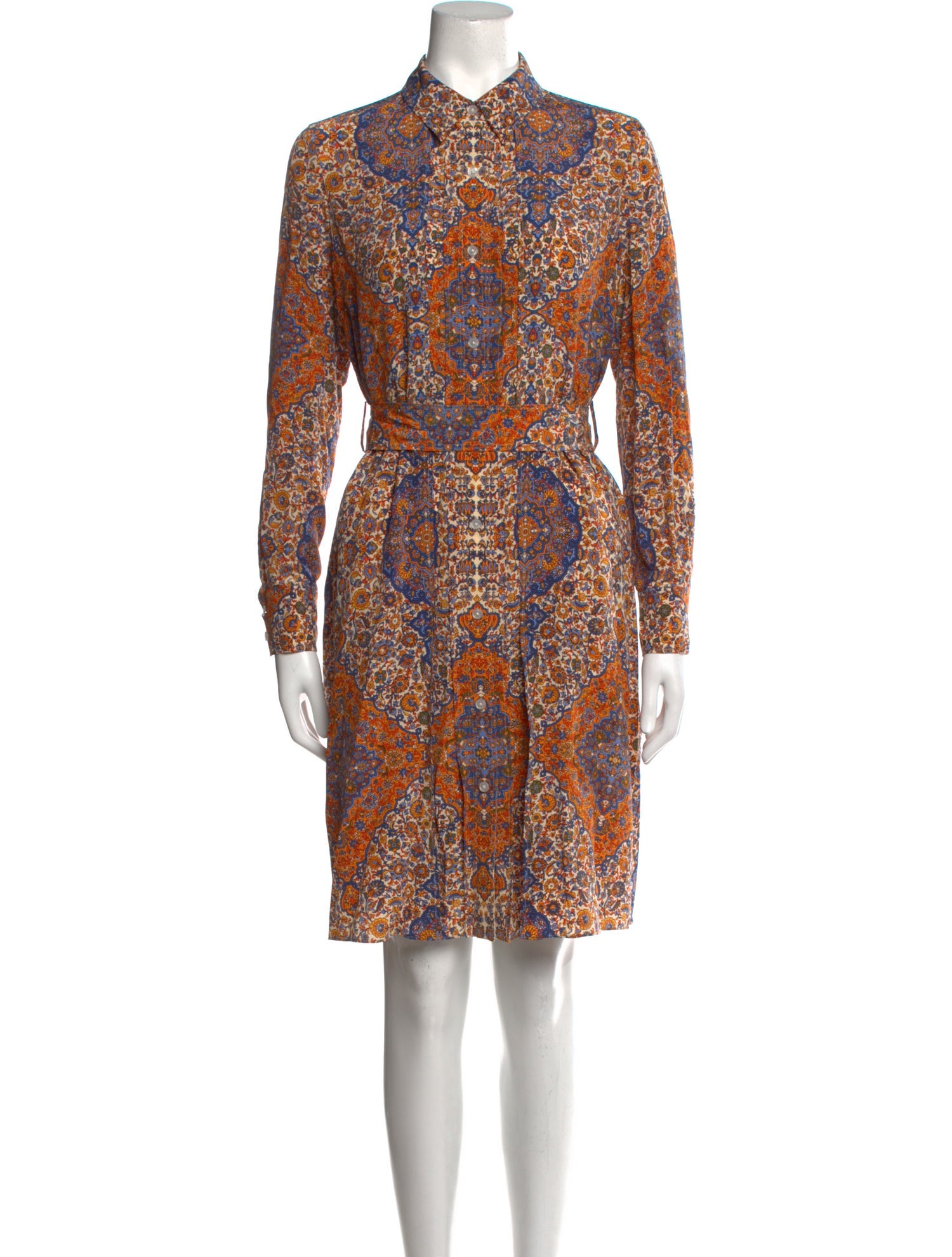 【送料 関税込】Tory Burch Striped cotton minidress printed-twill-dress-front.