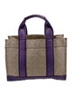 Tory Burch Leather Trim Canvas Tote Bag