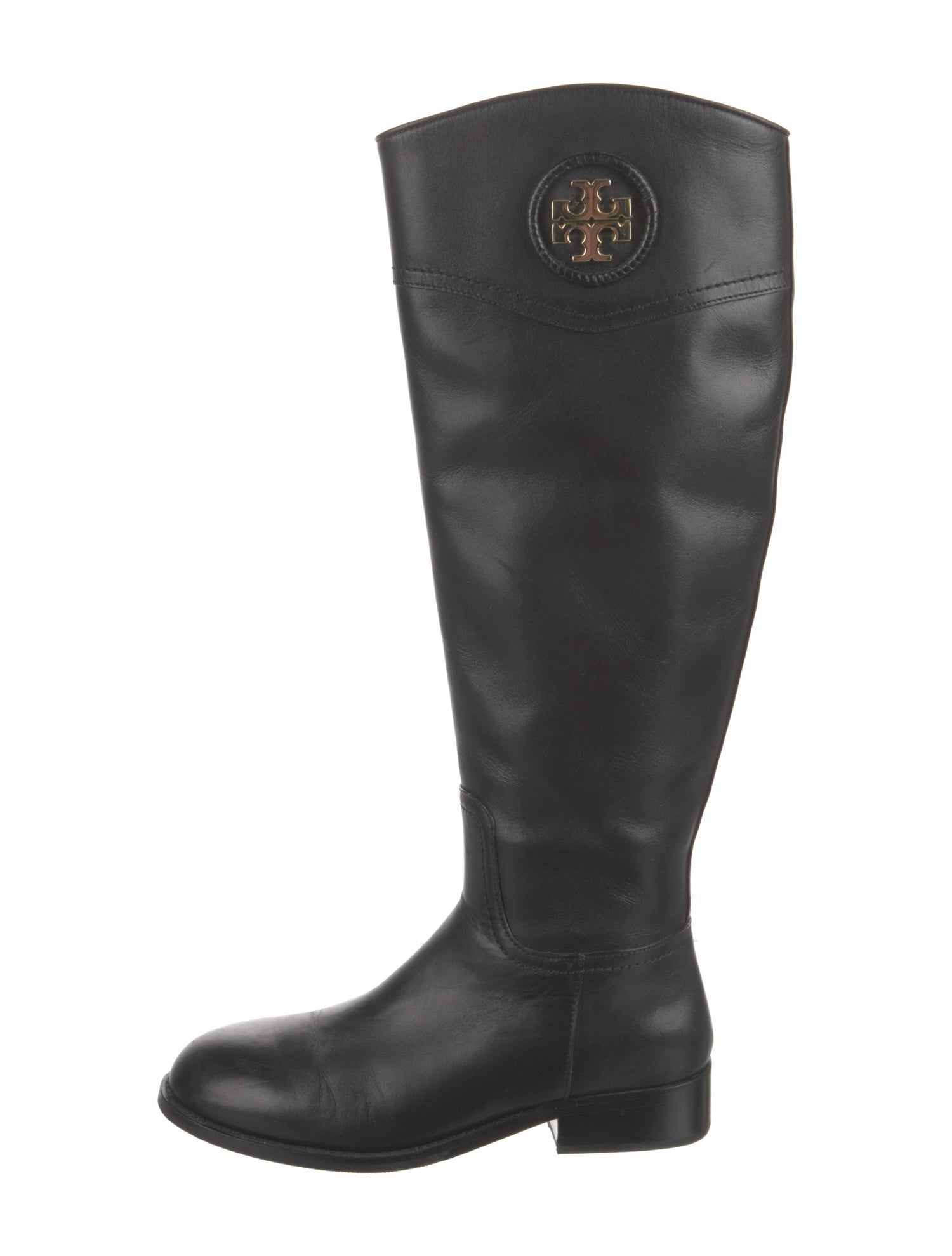 Tory Burch Leather Riding Boots Black Boots, Shoes WTO614014 The RealReal