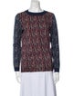 Tory Burch Printed Crew Neck Sweater