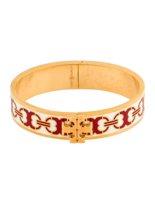 Tory Burch Kira Ground-Off Logo Enamel Hinge Bangle
