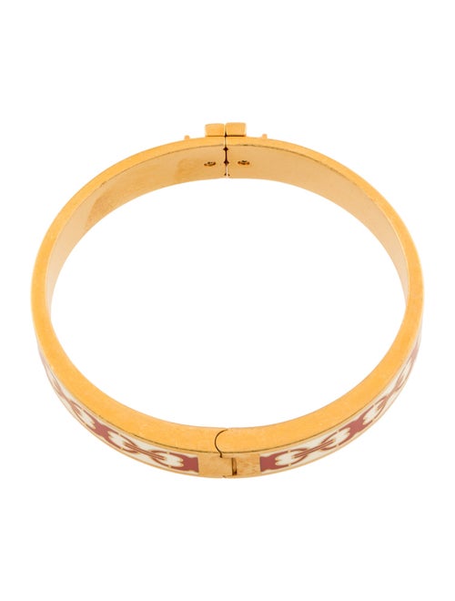 Tory Burch Kira Ground-Off Logo Enamel Hinge Bangle