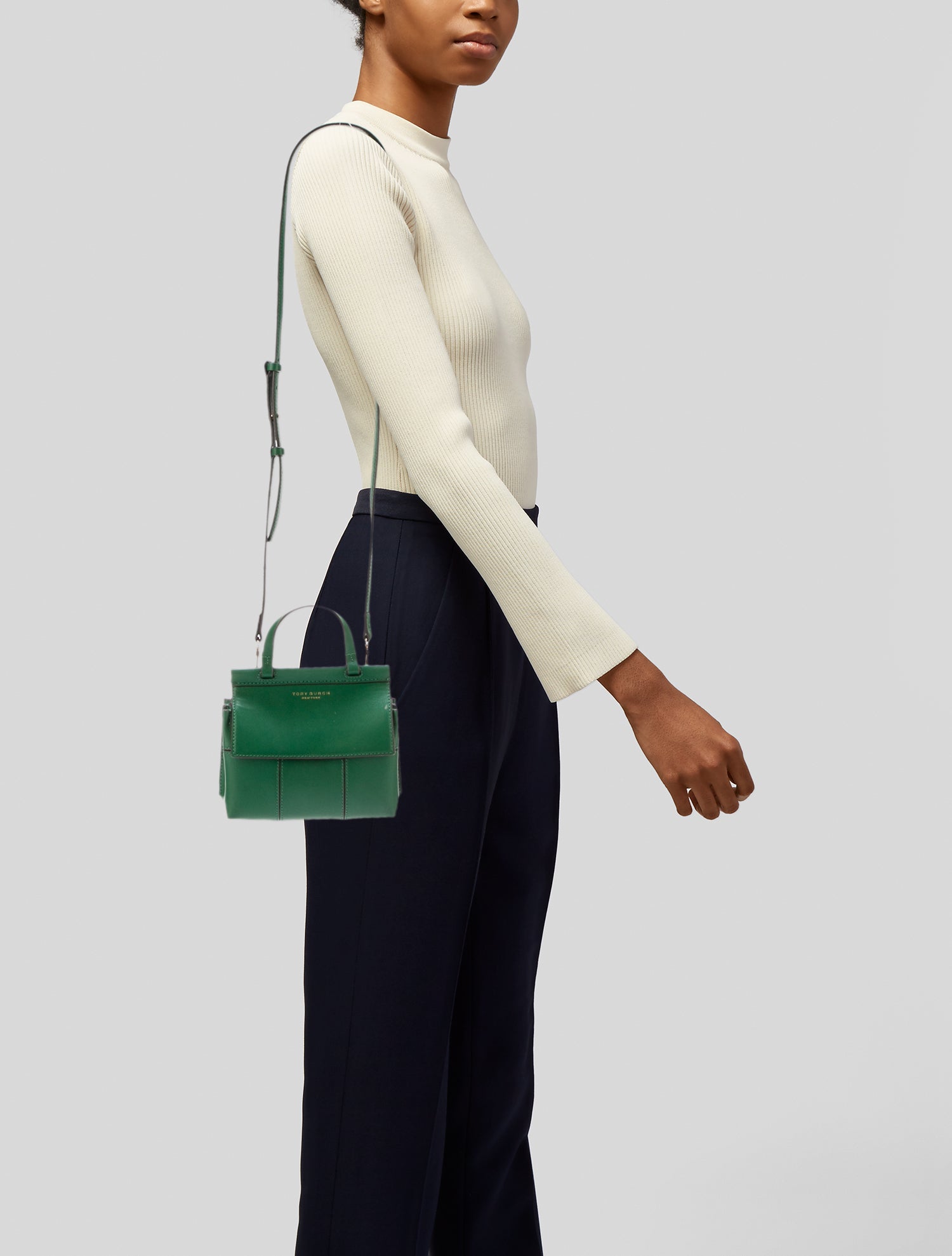 Tory Burch Leather Crossbody Bag - Green Crossbody Bags, Handbags