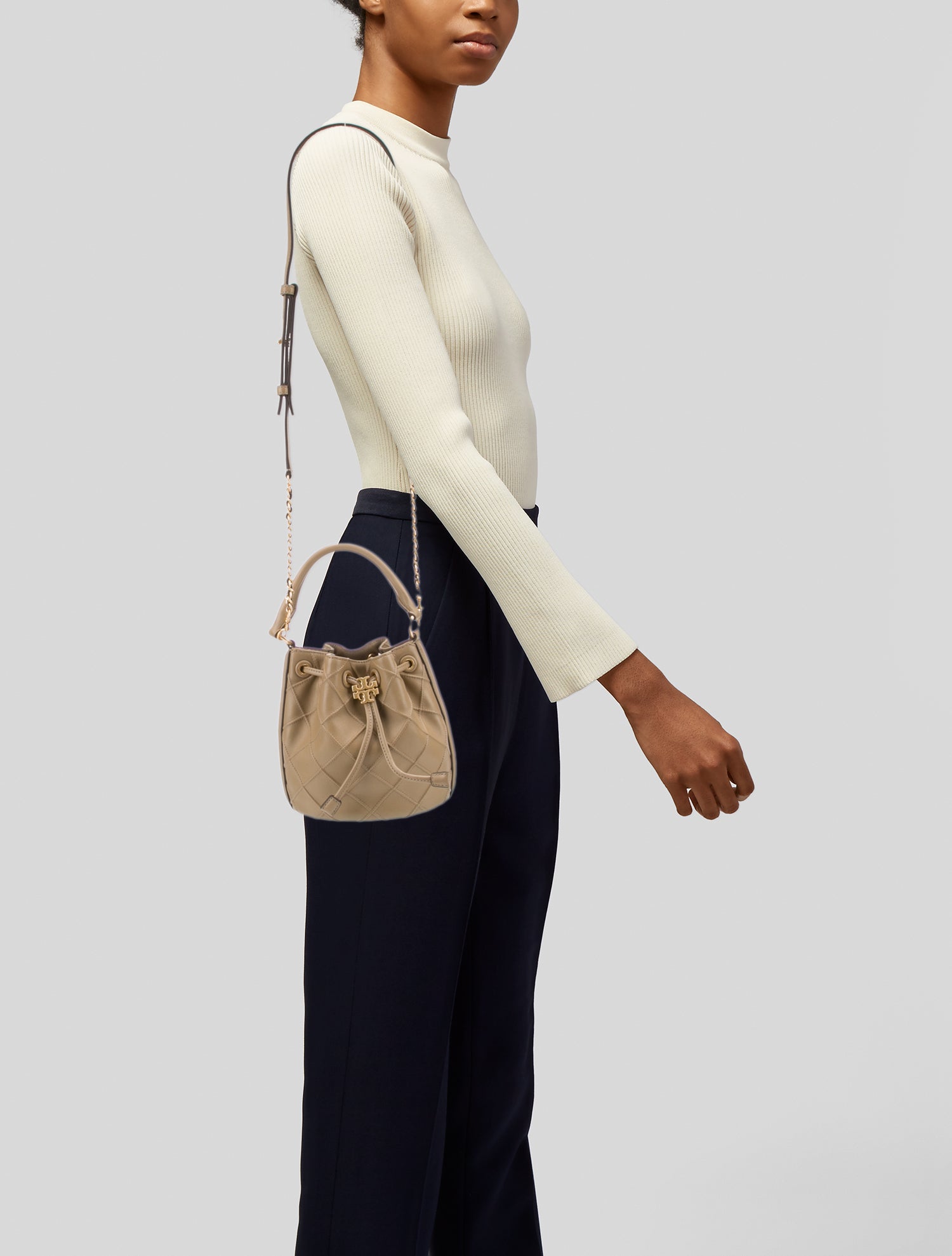 Tory Burch Leather Bucket Bag