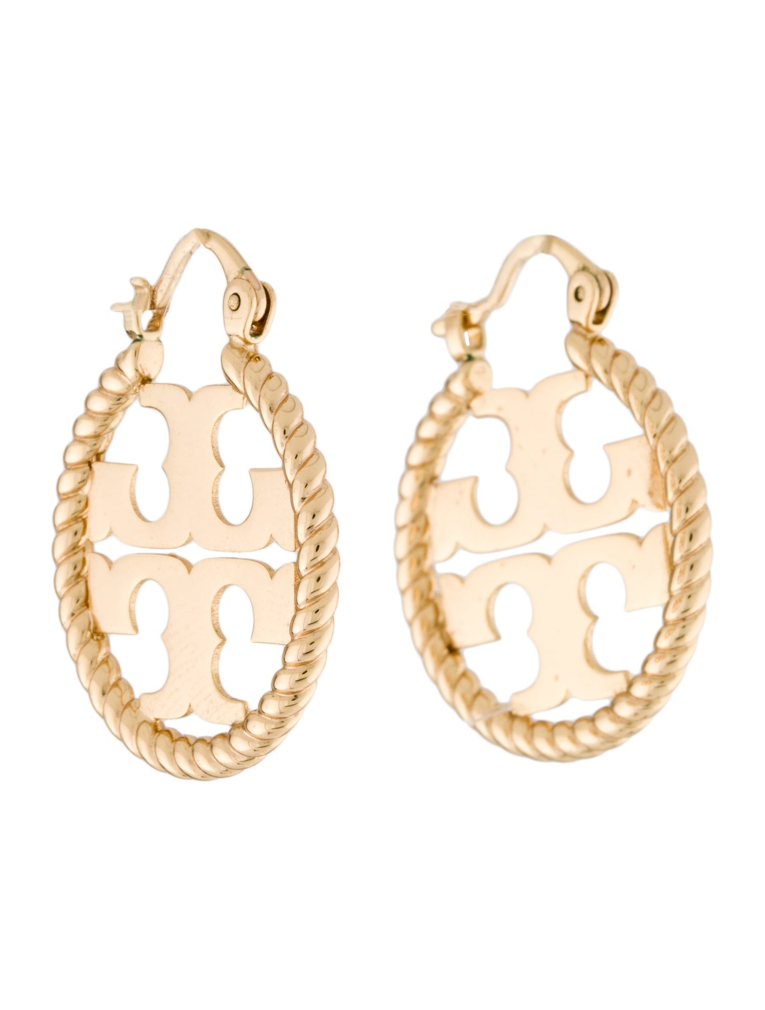Tory Burch Rope Logo Hoop Earrings