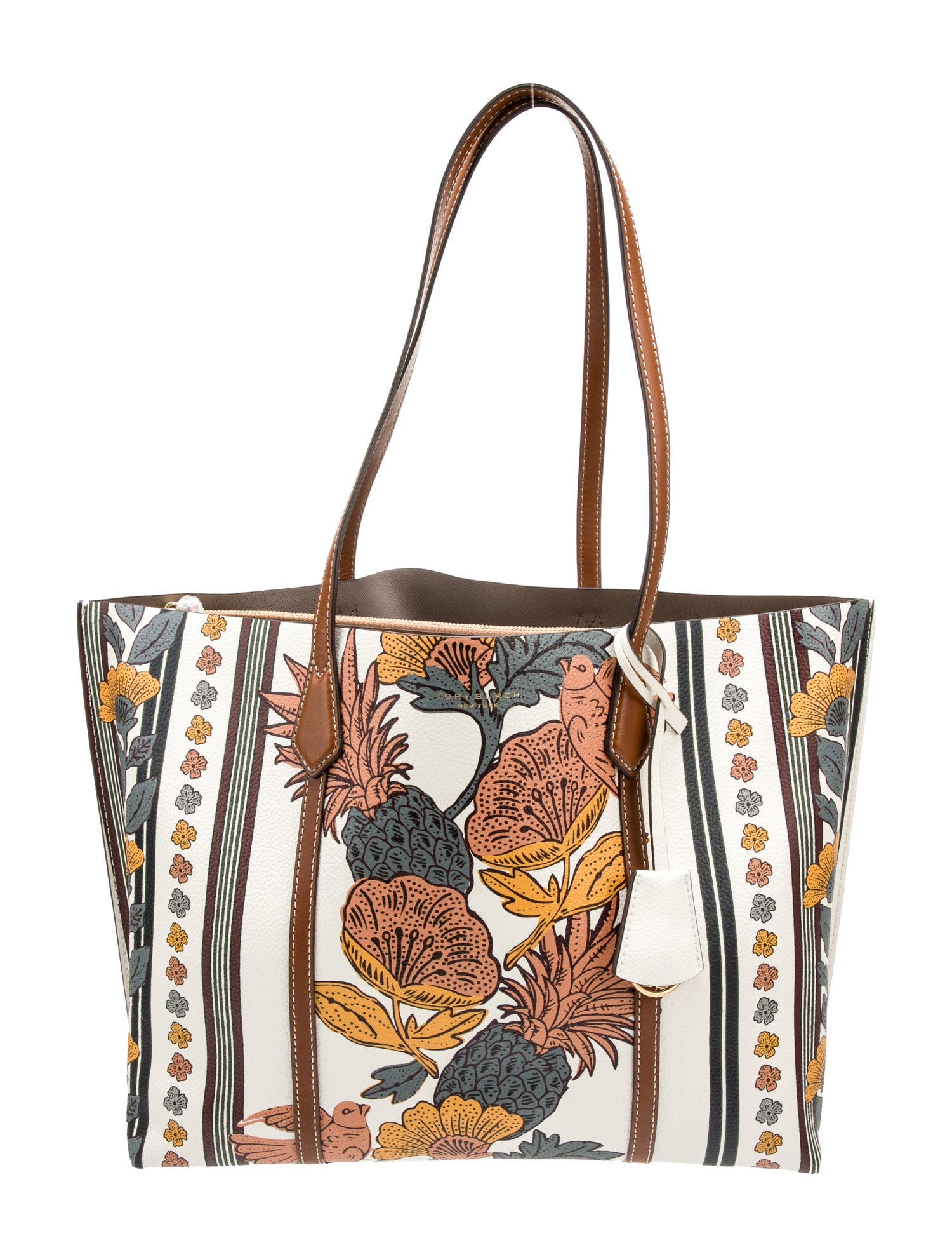Bicycle Pattern Print Leather Tote Bag main image 0