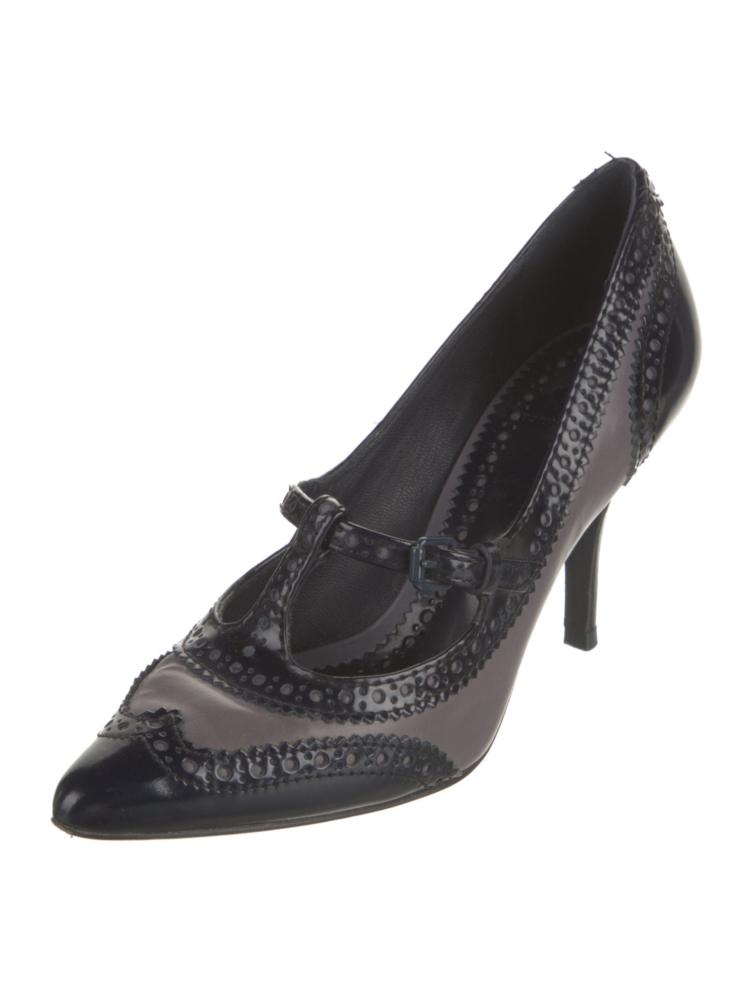 Tory Burch Leather Printed T-Strap Pumps