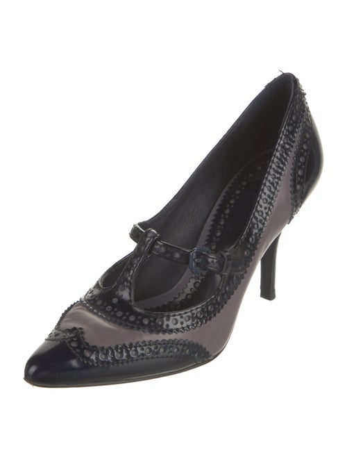 Tory Burch Leather Printed T-Strap Pumps