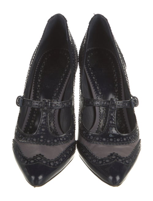 Tory Burch Leather Printed T-Strap Pumps