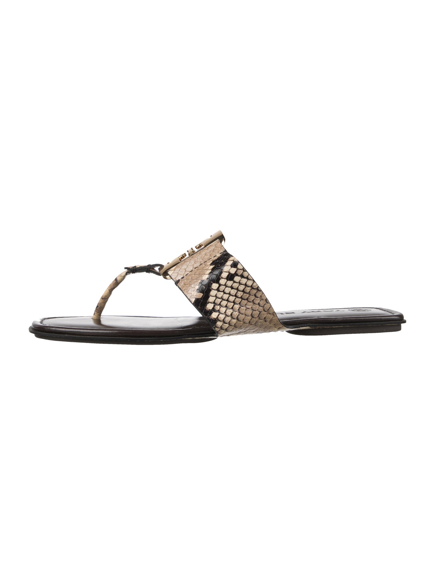 Tory Burch Embossed Leather Printed Slides