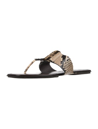 Tory Burch Embossed Leather Printed Slides