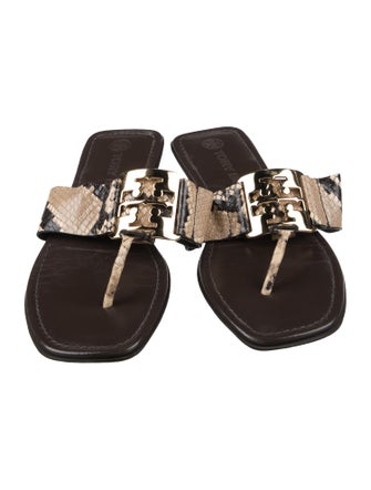 Tory Burch Embossed Leather Printed Slides