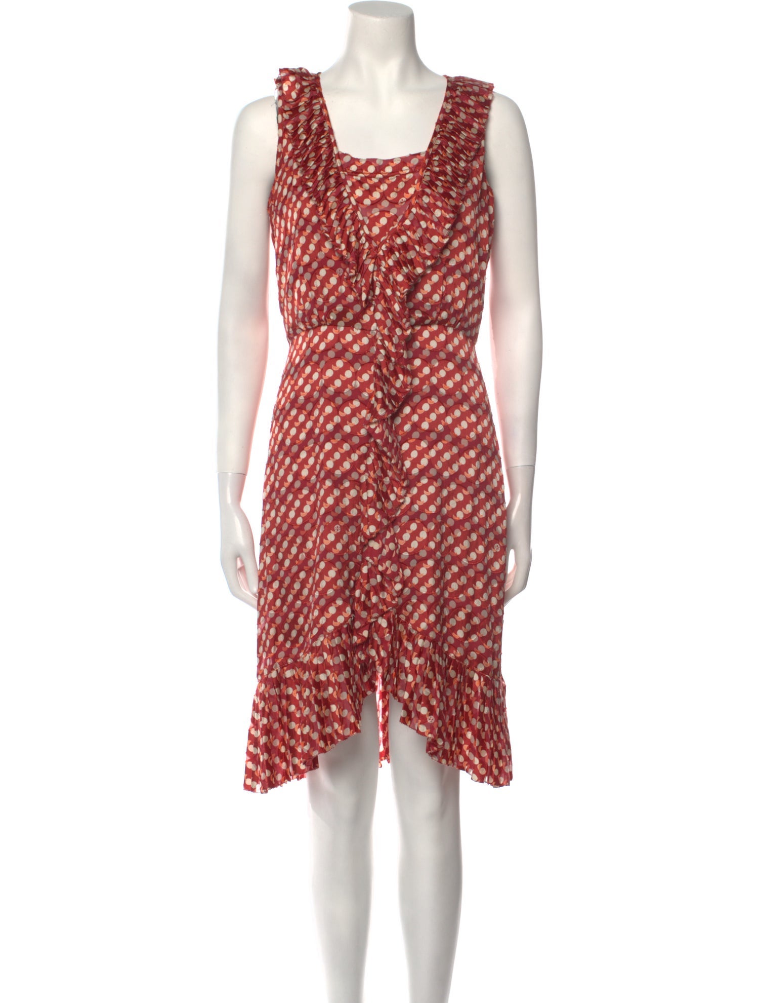 Tory Burch Polka Dot Print Midi Length Dress