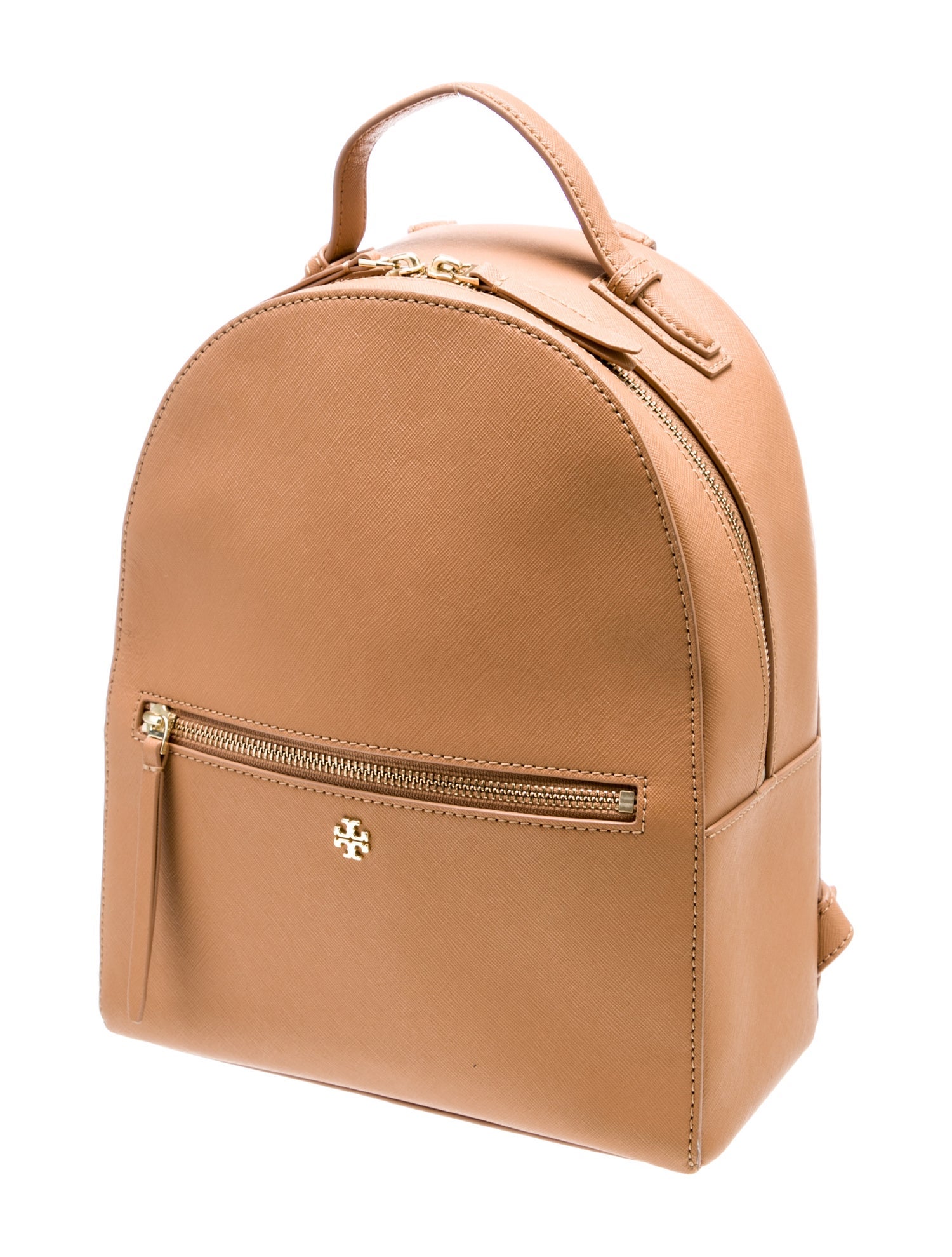 こ*み様 ⭐️週末セール【人気】Tory Burch レザーリュック ゴールド Tory Burch Saffiano Leather Backpack - Brown Backpacks, Handbags