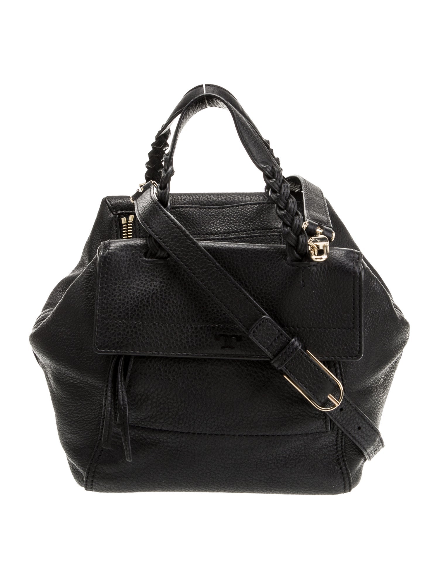 Tory Burch Leather Top Handle Bag Black Handle Bags, Handbags