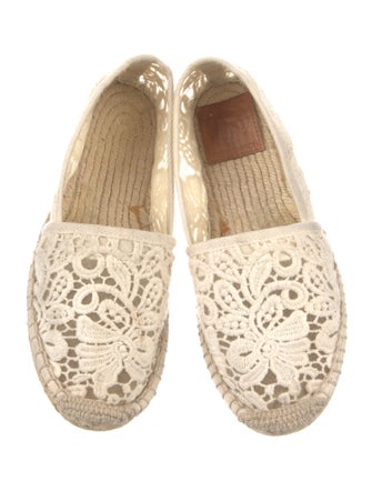 Tory Burch Lace Pattern Mesh Accents Espadrilles