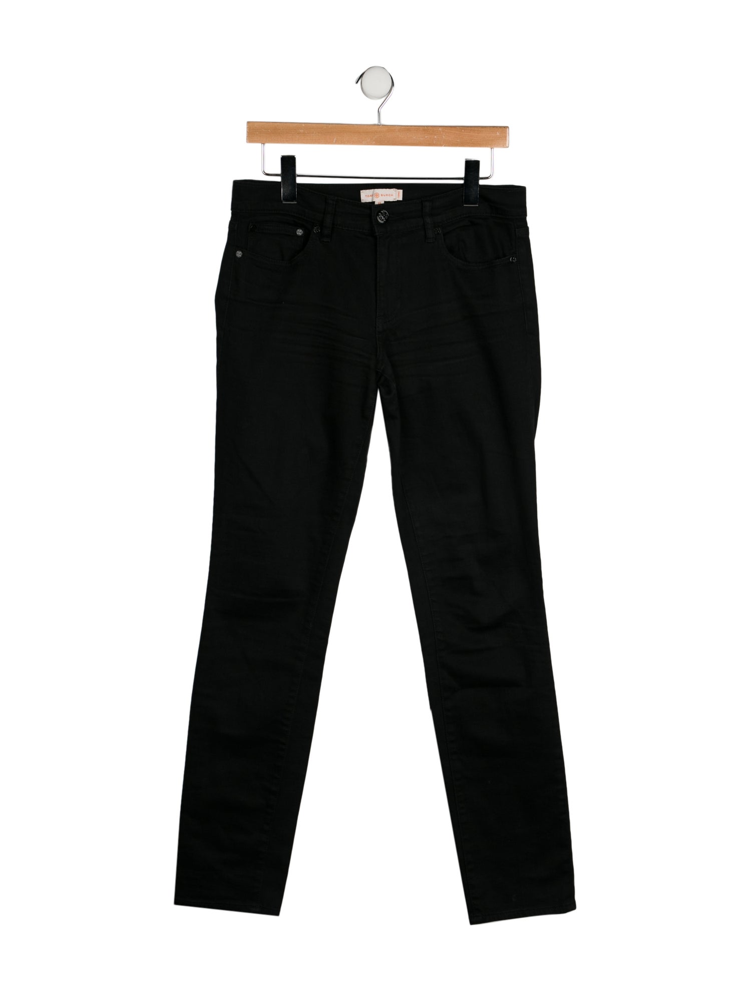 Tory Burch Mid-Rise Straight Leg Jeans