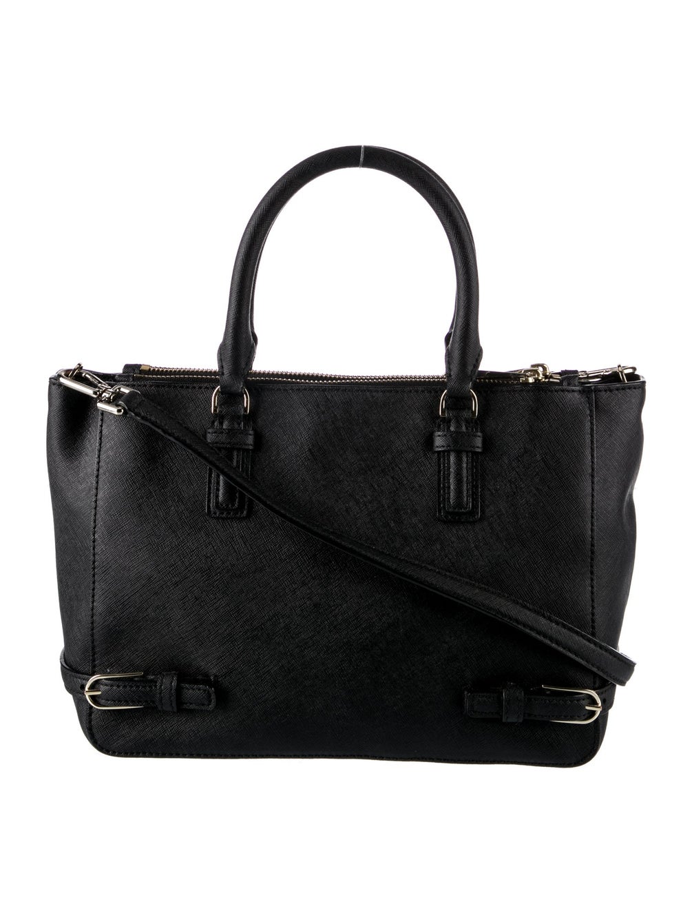 Tory Burch Saffiano Leather Top Handle Bag Black Handle Bags