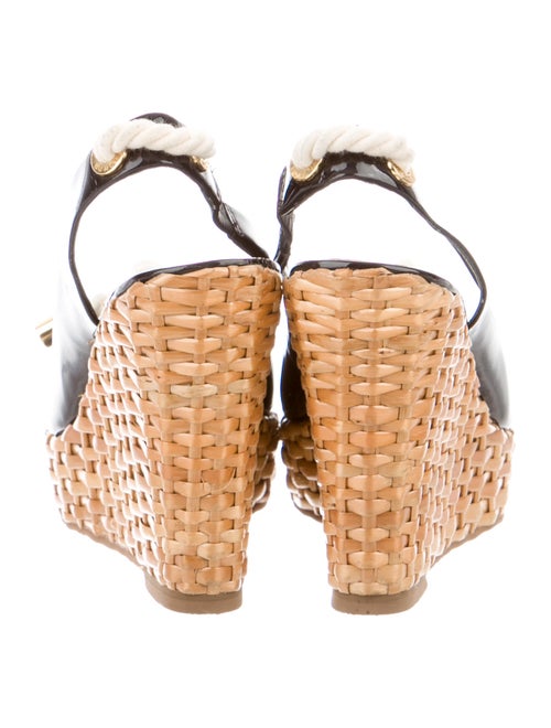 Tory Burch Patent Leather Peep-Toe Wedges