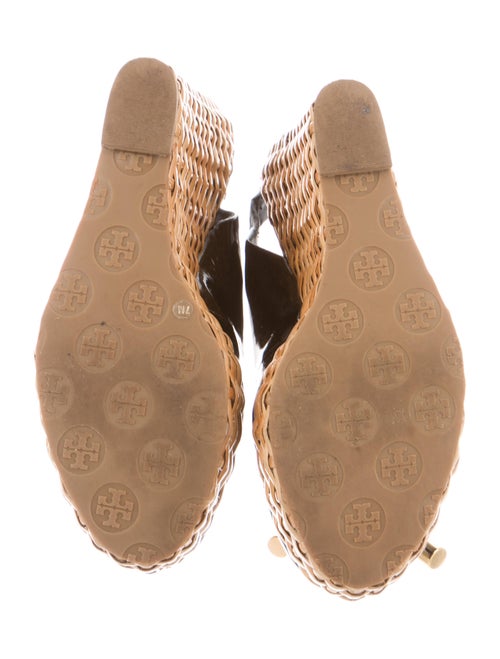 Tory Burch Patent Leather Peep-Toe Wedges