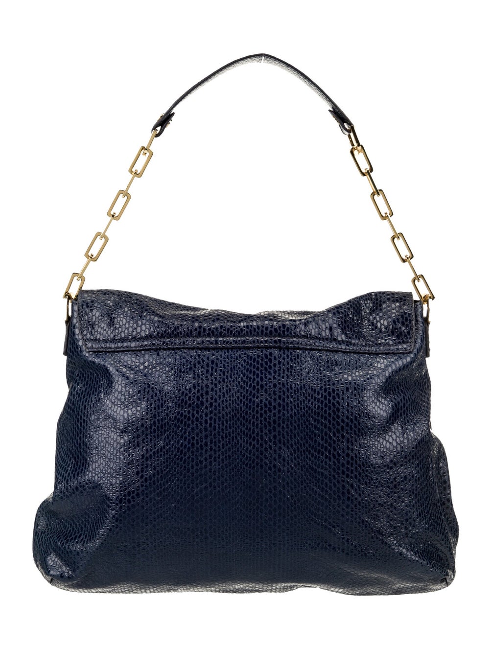 Tory Burch Embossed Leather Shoulder Bag Blue Shoulder Bags, Handbags