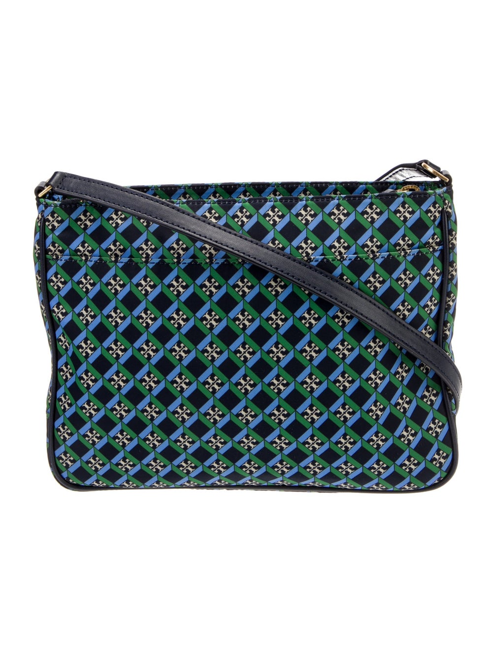 Tory Burch Satin Messenger Bag Blue Crossbody Bags, Handbags