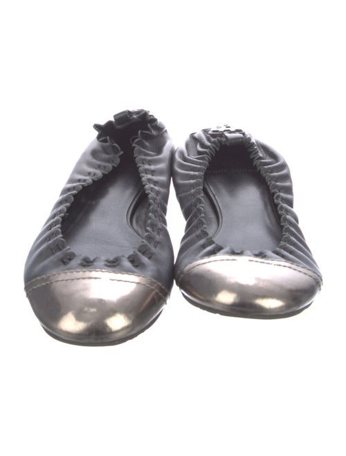 Tory Burch Leather Scalloped Accent Ballet Flats