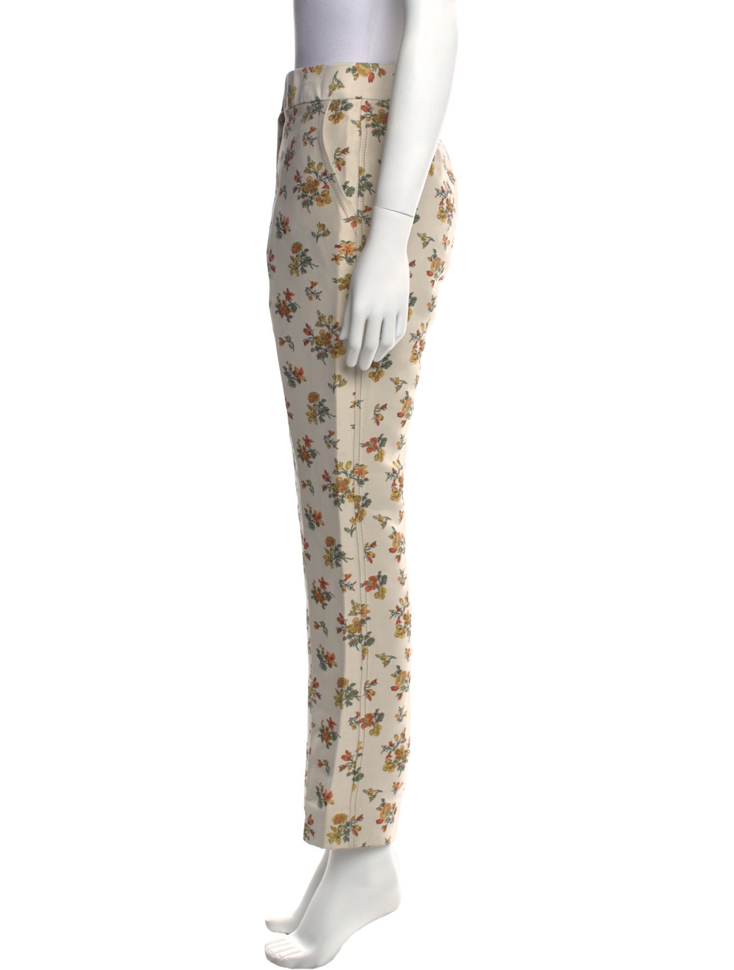 Tory Burch Floral Print Straight Leg Pants