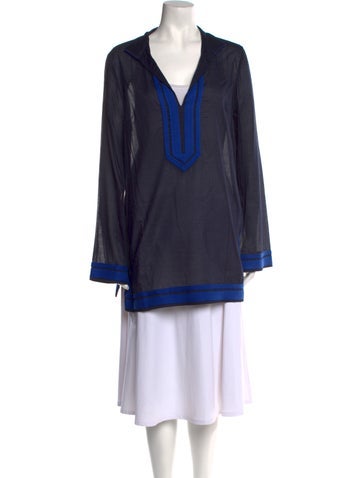 Tory Burch Tops V-Neck Long Sleeve Tunic US 12 | XL